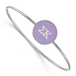 Sigma Kappa Sorority Enameled Slip-On Bangle in Sterling Silver 7.33 gr