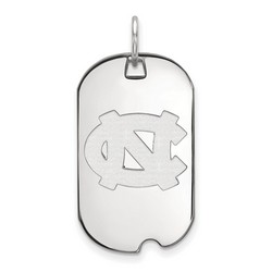 University of North Carolina Tar Heels Small Dog Tag in Sterling Silver 4.50 gr