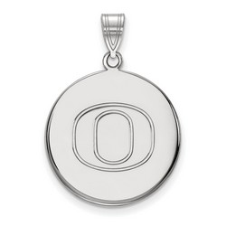 University of Oregon Ducks Large Disc Pendant in Sterling Silver 4.42 gr