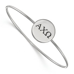 Alpha Chi Omega Sorority Enameled Slip-On Bangle in Sterling Silver 8.67 gr