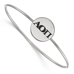 Alpha Omicron Pi Sorority Enameled Sterling Silver Slip-On Bangle 8.05 gr