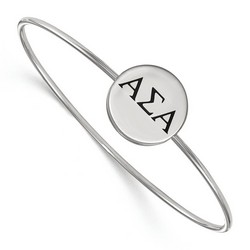 Alpha Sigma Alpha Sorority Enameled Slip-On Bangle in Sterling Silver 8.05 gr