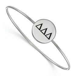 Delta Delta Delta Sorority Enameled Slip-On Bangle in Sterling Silver 8.05 gr