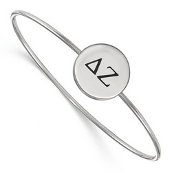 Delta Zeta Sorority Enameled Slip-On Bangle in Sterling Silver 8.05 gr