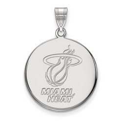 Miami Heat Large Disc Pendant in Sterling Silver 4.39 gr