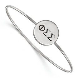 Phi Sigma Sigma Sorority Enameled Slip-On Bangle in Sterling Silver 8.05 gr