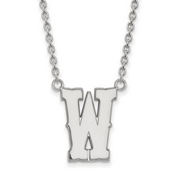 University of Wyoming Cowboys Large Pendant Necklace in Sterling Silver 5.74 gr