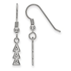 Delta Delta Delta Sorority Small Dangle Earrings in Sterling Silver 1.53 gr