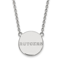 Rutgers University Scarlet Knights Large Disc Pendant in Sterling Silver 6.67 gr