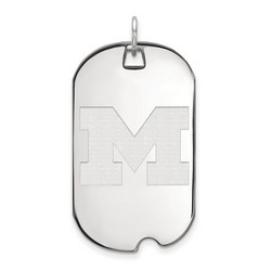 University of Michigan Wolverines Large Dog Tag in Sterling Silver 7.45 gr