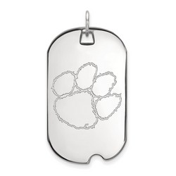 Clemson University Tigers Large Dog Tag in Sterling Silver 7.89 gr