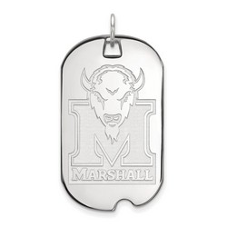 Marshall University Thundering Herd Large Dog Tag in Sterling Silver 7.16 gr