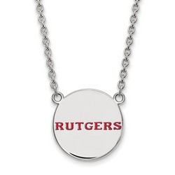 Rutgers University Scarlet Knights Large Sterling Silver Disc Necklace 6.51 gr