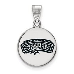 San Antonio Spurs Medium Disc Pendant in Sterling Silver 3.19 gr