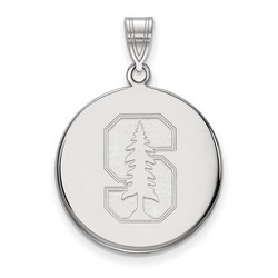 Stanford University Cardinal Large Disc Pendant in Sterling Silver 4.22 gr