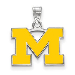 University of Michigan Wolverines Small Pendant in Sterling Silver 1.75 gr