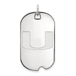 University of Miami Hurricanes Large Dog Tag in Sterling Silver 7.47 gr