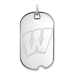 University of Wisconsin Badgers Large Dog Tag in Sterling Silver 7.74 gr
