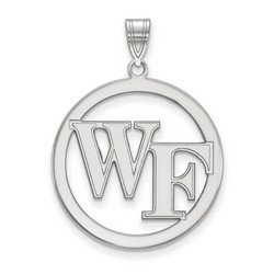 Wake Forest University Demon Deacons L Sterling Silver Circle Pendant 3.50 gr