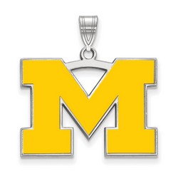 University of Michigan Wolverines Large Pendant in Sterling Silver 3.59 gr