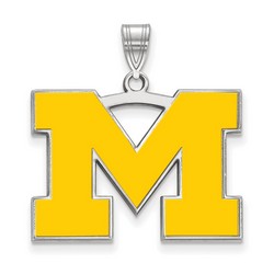 University of Michigan Wolverines Large Pendant in Sterling Silver 3.59 gr