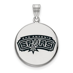 San Antonio Spurs Large Disc Pendant in Sterling Silver 3.56 gr