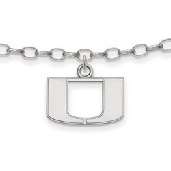 University of Miami Hurricanes Anklet in Sterling Silver 3.45 gr