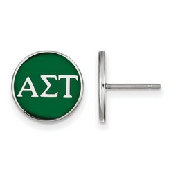 Alpha Sigma Tau Sorority Enameled Post Earrings in Sterling Silver 1.46 gr
