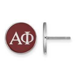 Alpha Phi Sorority Enameled Post Earrings in Sterling Silver 1.46 gr