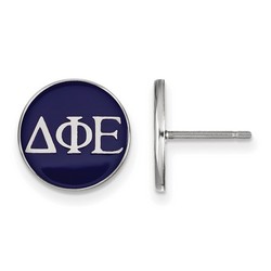 Delta Phi Epsilon Sorority Enameled Post Earrings in Sterling Silver 1.46 gr