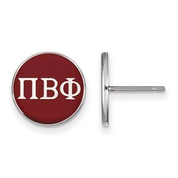 Pi Beta Phi Sorority Enameled Post Earrings in Sterling Silver 1.46 gr