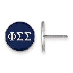 Phi Sigma Sigma Sorority Enameled Post Earrings in Sterling Silver 1.46 gr