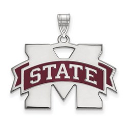 Mississippi State University Bulldogs Large Pendant in Sterling Silver 4.98 gr