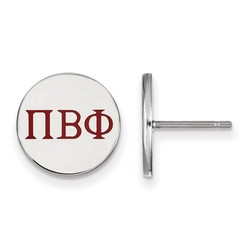 Pi Beta Phi Sorority Enameled Post Earrings in Sterling Silver 2.04 gr