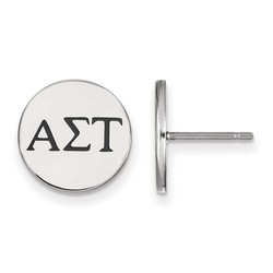 Alpha Sigma Tau Sorority Enameled Post Earrings in Sterling Silver 2.04 gr