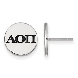 Alpha Omicron Pi Sorority Enameled Post Earrings in Sterling Silver 2.04 gr