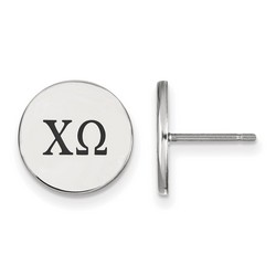 Chi Omega Sorority Enameled Post Earrings in Sterling Silver 2.27 gr