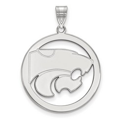 Kansas State University Wildcats L Sterling Silver Circle Pendant 4.55 gr