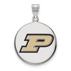 Purdue University Boilermakers Large Disc Pendant in Sterling Silver 4.05 gr