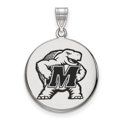 University of Maryland Terrapins Large Disc Pendant in Sterling Silver 4.19 gr