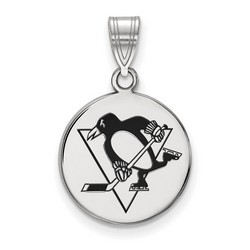 Pittsburgh Penguins Medium Disc Pendant in Sterling Silver 1.31 gr