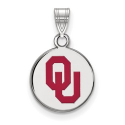 University of Oklahoma Sooners Small Disc Pendant in Sterling Silver 1.43 gr