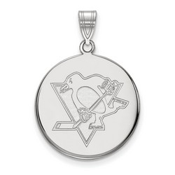 Pittsburgh Penguins Large Disc Pendant in Sterling Silver 3.96 gr