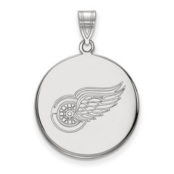 Detroit Red Wings Large Disc Pendant in Sterling Silver 4.19 gr