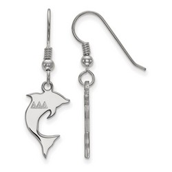 Delta Delta Delta Sorority Medium Dangle Earrings in Sterling Silver 2.04 gr