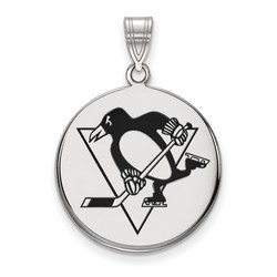 Pittsburgh Penguins Large Disc Pendant in Sterling Silver 3.20 gr