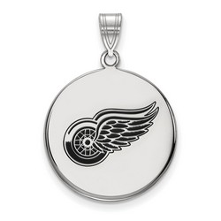 Detroit Red Wings Large Disc Pendant in Sterling Silver 4.11 gr