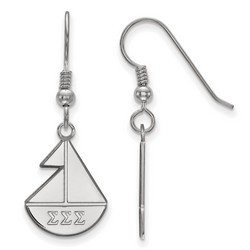 Sigma Sigma Sigma Sorority Medium Dangle Earrings in Sterling Silver 2.04 gr