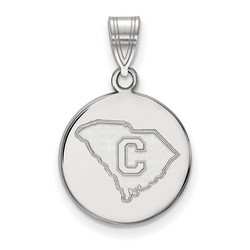 The Citadel Bulldogs Medium Disc Pendant in Sterling Silver 2.29 gr