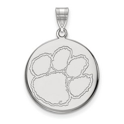 Clemson University Tigers Large Disc Pendant in Sterling Silver 4.45 gr